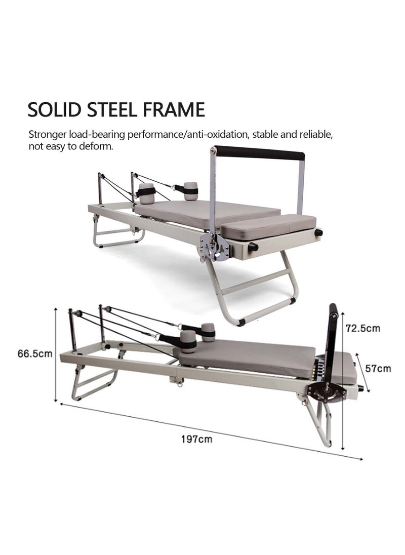 Generic - Pilates Reformer Machine Foldable Pilates Machine Equipment for Home Exercise Yoga Equipment Multifunctional Foldable Yoga Bed Adjustable Intensity Pilates Bed - Image 1