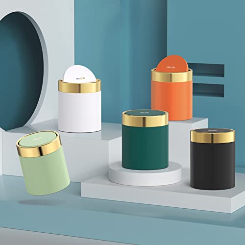 Mbillion Mini Trash Can with Lid, Desktop Small Trash Can Recycling Bin Cute Metal Garbage Can for Tabletop Countertop Use,Stainless Steel 0.4Gal/1.5L Waste Bin for Office Parlor Car Bedroom,Swing Lid Open - Image 4