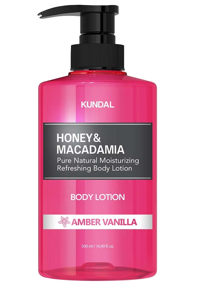 Kundal Honey & Macadamia Pure Natural Moisturizing Refreshing Body Lotion Amber Vanilla 500ml - Image 1
