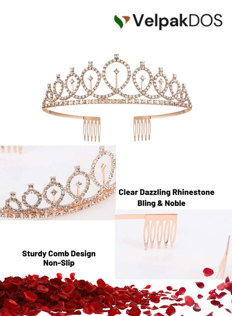 VelpakDOS Birthday Queen Sash & Rhinestone Headband Set – Rose Gold Glitter Birthday Sash with Sparkly Crown Tiara, Birthday Girl Accessories, Gifts for Women & Girls, Party Decoration Supplies, Celebration Photo Props - Image 4