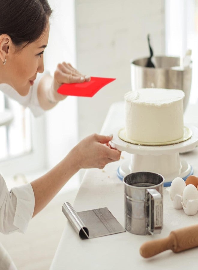 BAKERS PARDISE مكشطة عجين بيكرز بارديس | قطاعة عجين بلاستيكية آمنة غذائياً على شكل حرف D | مفرمة بلاستيكية مرنة متعددة الأغراض لعجين الخبز والكيك والفوندان والتزيين | عبوة من قطعة واحدة من أدوات الخبز في المطبخ - (أحمر) - Image 4