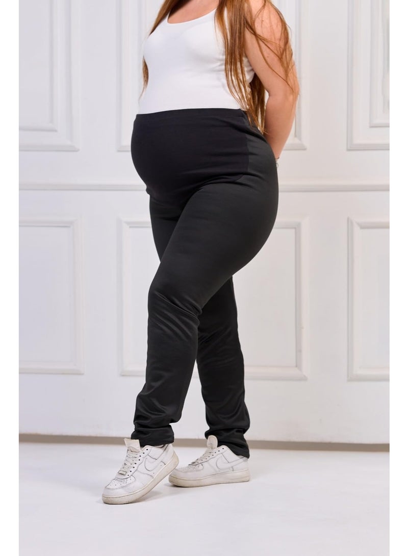 توباي ليجن حمل مبطن فرو ناعم للشتاء –  تصميم مريح بخصر مطاطي عالي لدعم البطن – دافئ، أنيق ومثالي للأم الحامل - Image 2