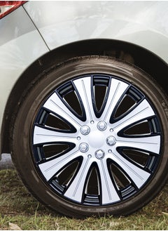 EMTC Pack of 4 EM-3140 Taiwan Wheel Cover | 15" Inch | Black Silver Universal Nested Style  - Image 3