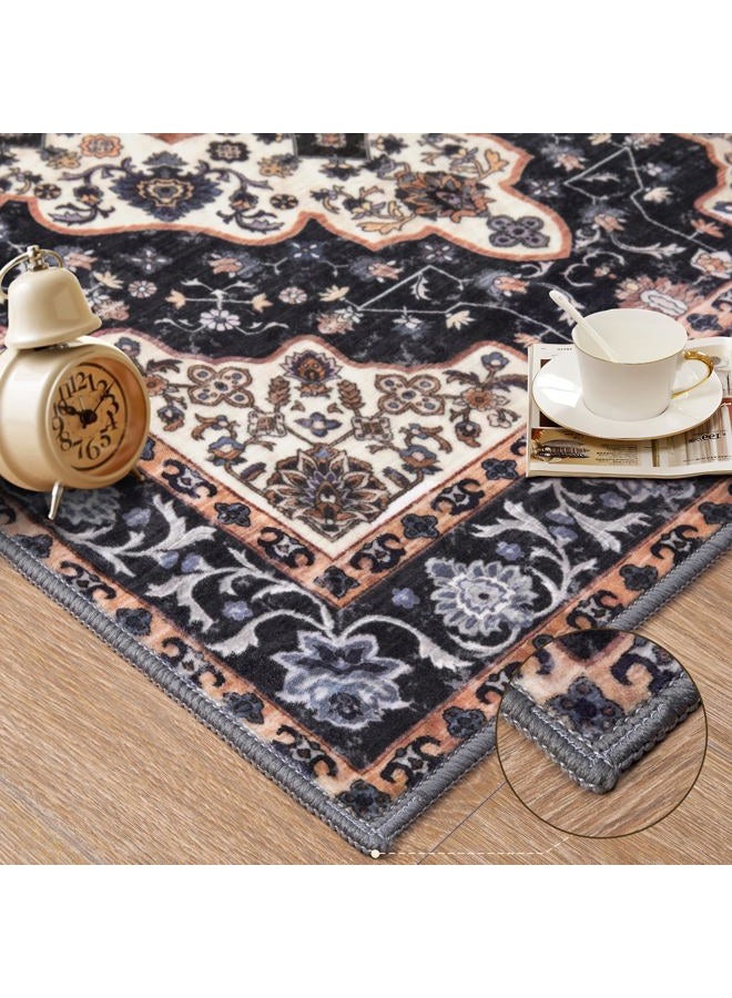 Ciicool Area Rug 5x7ft Washable Rugs for Living Room Non-Slip Indoor Rugs Large Low-Pile Mat Floor Carpet Vintage Rug for Bedroom Dinning Foyer Decor - Image 4
