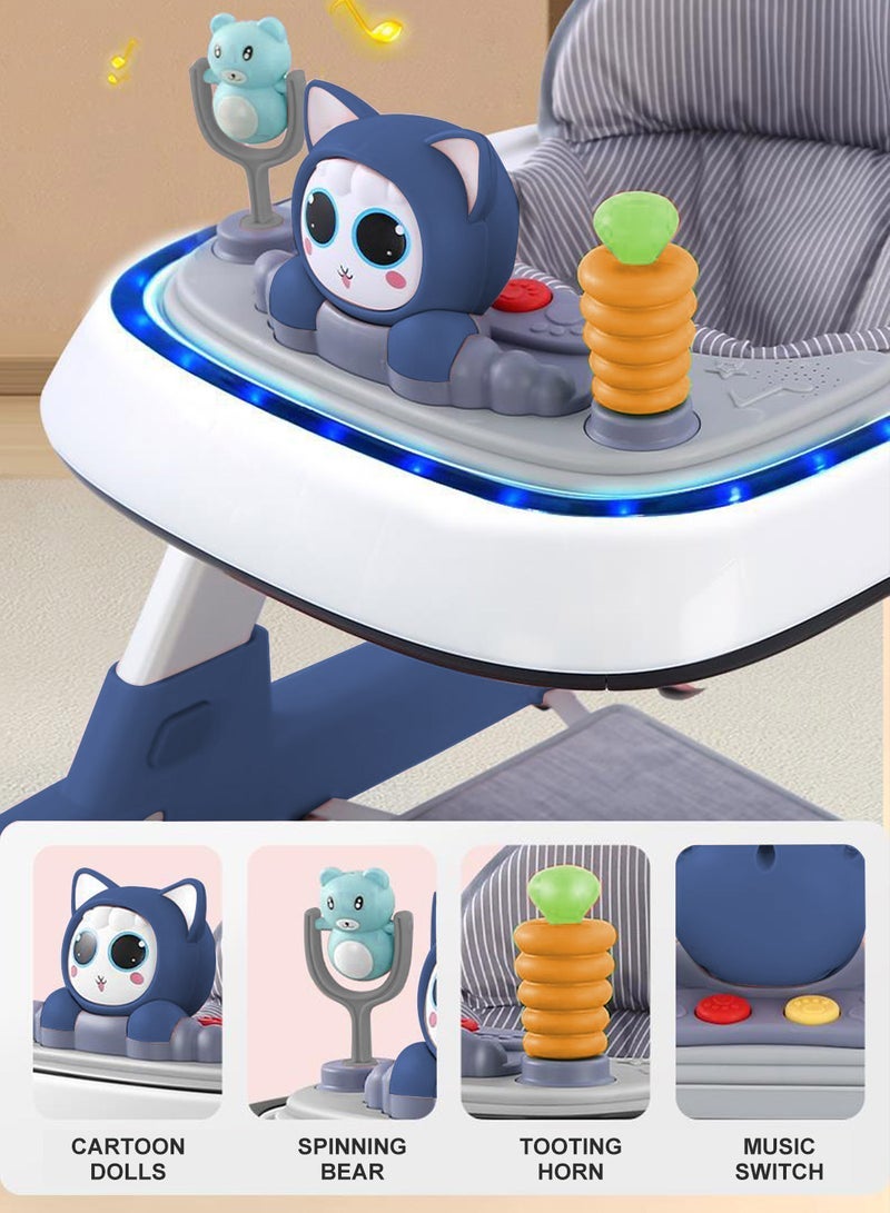 ما بيبي طفل ووكر طفل صغير دفع ووكر مع وسادة القدم ودفع مقبض ووكر للطفل مع عجلات - Image 3