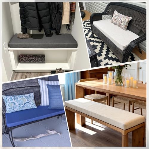 ROFIELTY Bench Cushion 30.5 inch, Durable Bench Cushions for Indoor Furniture, Non-Slip Window Seat Cushions Indoor, Personalized Custom Bench Cushion (30.5x11x2inch,Light Brown) - Image 2