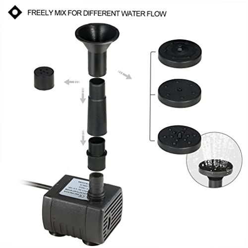 Decdeal Solar Water Pump,Upgrade 1.6W Solar Fountain with 4 Nozzle,Solar Panel Kit Outdoor Fountain for Outdoor Small Pond, Patio Garden and Fish Tank - Image 5