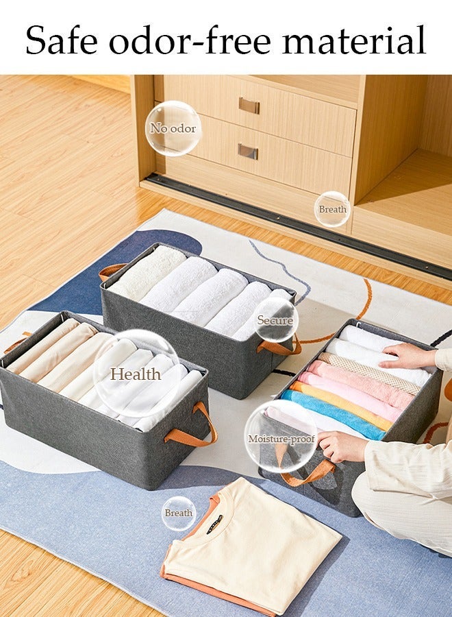 DUNISO 3-piece foldable wardrobe organizer, storage box, clothing pants, under bed storage box, wardrobe folding storage bag, toy storage box - Image 5