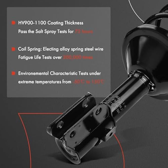 A-Premium Pair 2 Front Complete Shock Struts  Coil Spring Assembly Compatible With Subaru Legacy 2000 2001 2002 2003 2004 Driver And Passenger Side Replace 171448 171447 - Image 5