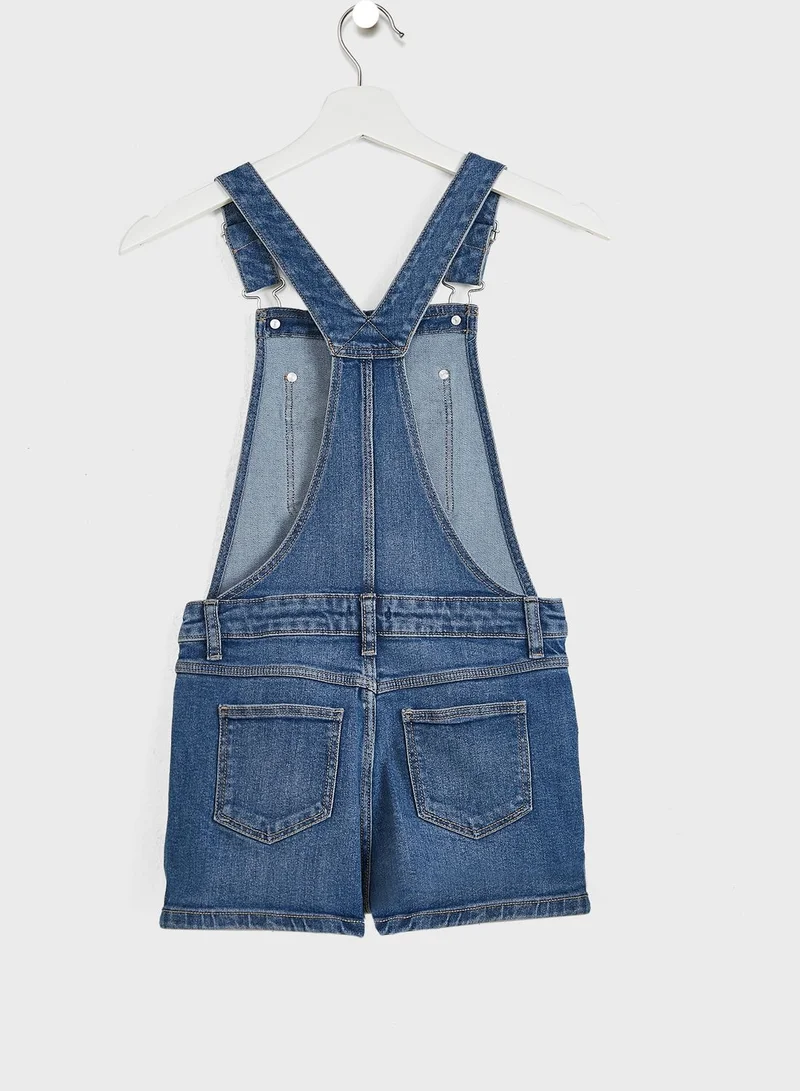 Ovs Youth Mid Wash Denim Dungaree