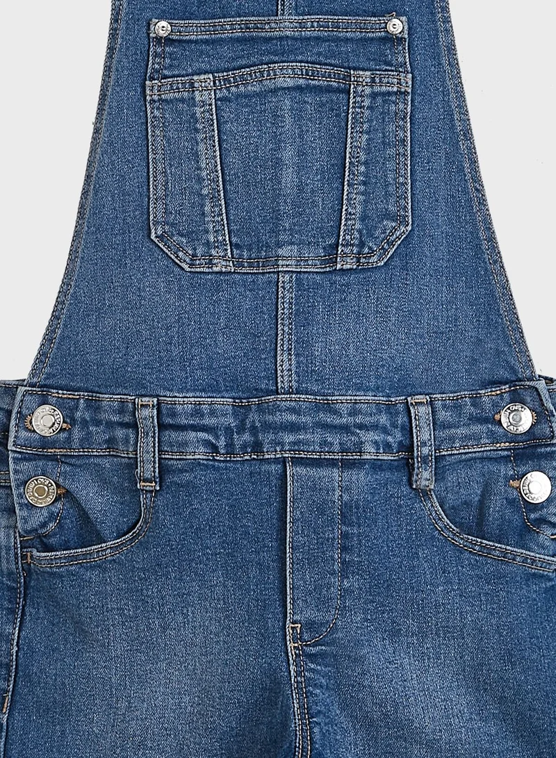 Ovs Youth Mid Wash Denim Dungaree