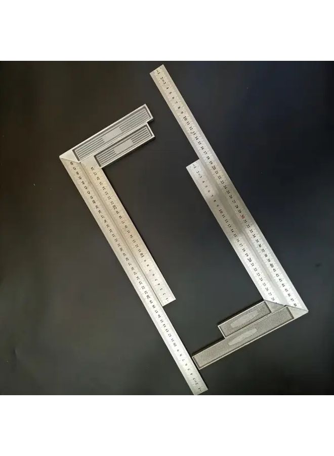 Stainless Steel Corner Ruler 300mm Square Silvery Textured Grip For Precision Woodworking Crafting Leveling Tool - Image 4