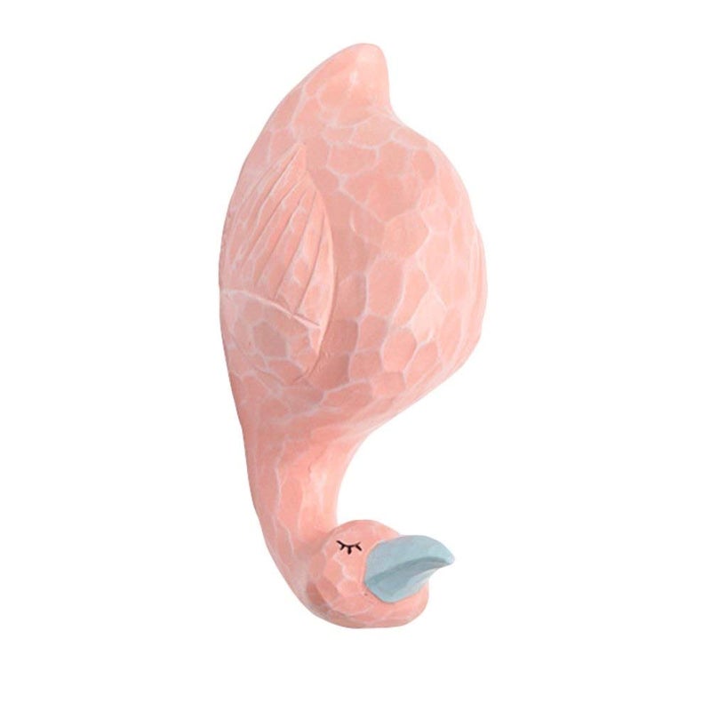 GeekGoodies GeekGoodies Flamingo Handmade Craft Animal Resin Wall Hooks for Kitchen Bathroom Bags Towel Coat Keys Robe Home Offices 1 Pack Flamingo - Image 1