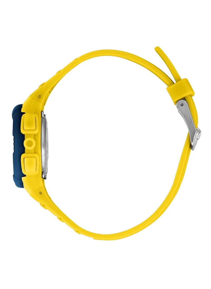 Kikou Neon Kids Digital Watch for Boys & Girls - Blue Sunray Dial, 31mm Round Case, Yellow Polyurethane Strap, Quartz, 50M Water Resistant - R4551107001
