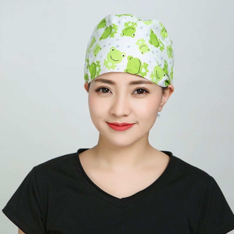 Printed Operating Room Hat Hat Strap Working Cotton Hat - Image 2
