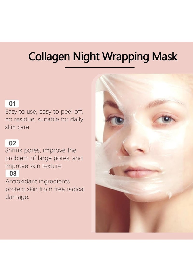 Hoygi قناع كولاجين ليلي للتغليف 75 جرام يروي البشرة بعمق طوال الليل قناع وجه كولاجين قناع تقشير كولاجين عميق قناع كولاجين ليلي للتغليف لتوحيد لون البشرة وتغذية عميقة - Image 3