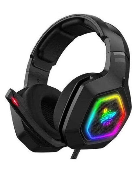 Onikuma K10 Gaming Headset with Surround Sound Pro Noise Canceling Gaming Headphones with Mic & RGB LED Light
