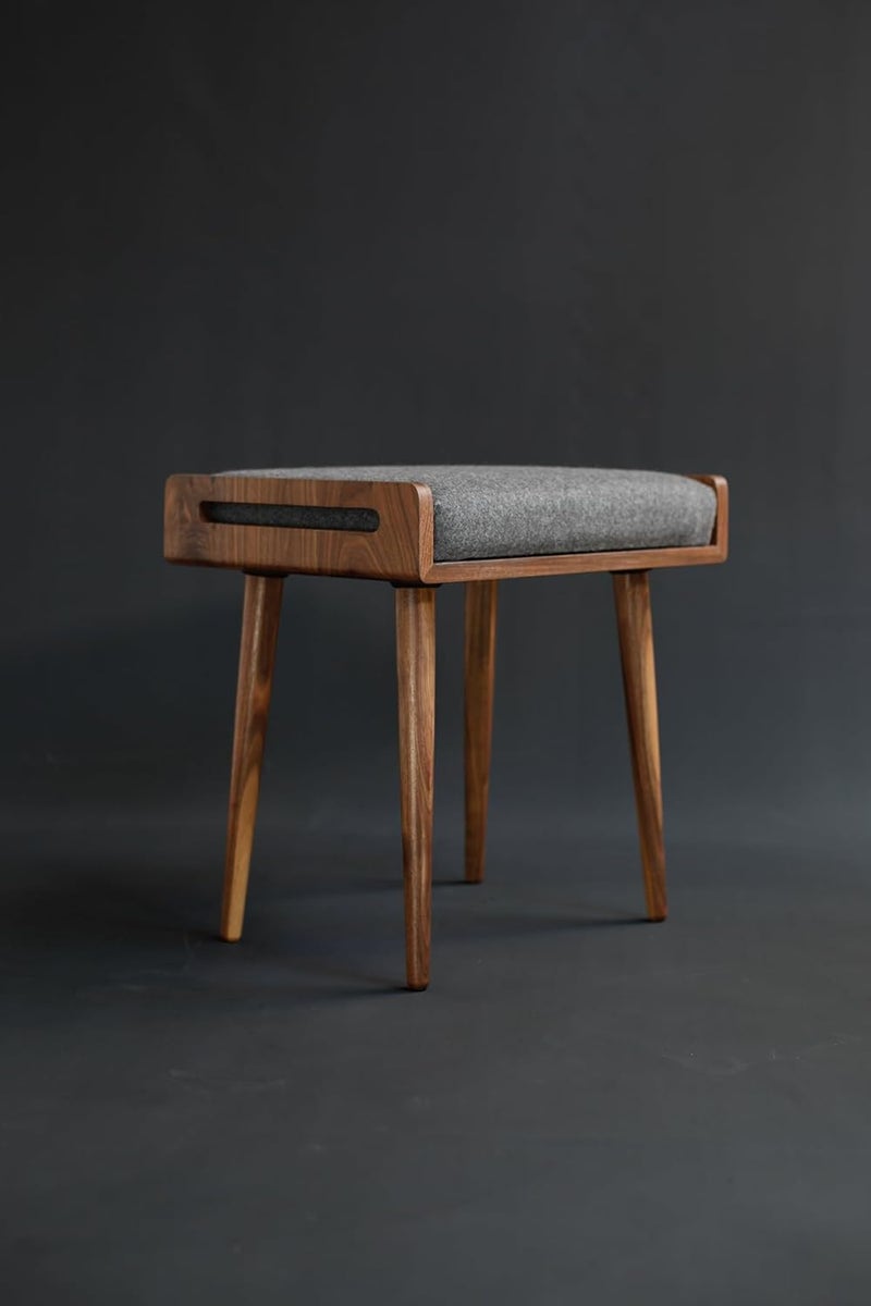 IThree Solid sheesham Wooden StoolSeatOttomanBench in Solid Sheesham Wood Stool with Cushion Sitting Chair - Image 1