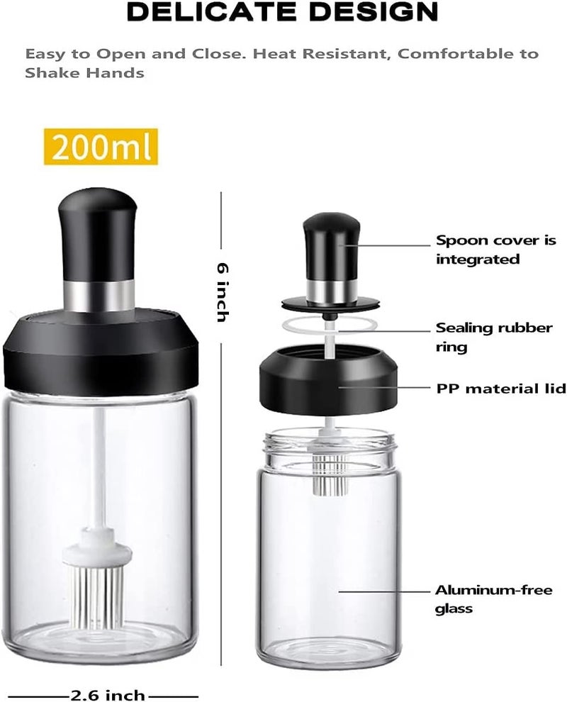 BLINE Silicate Glass Pickle Ghee Honey Jar Set of 3 Oil Dispenser Honey Dispenser Bottle Kitchen Seasoning Bottle Food Storage Jar Spice Jars Pickle Jar Pack of 3 - Image 3