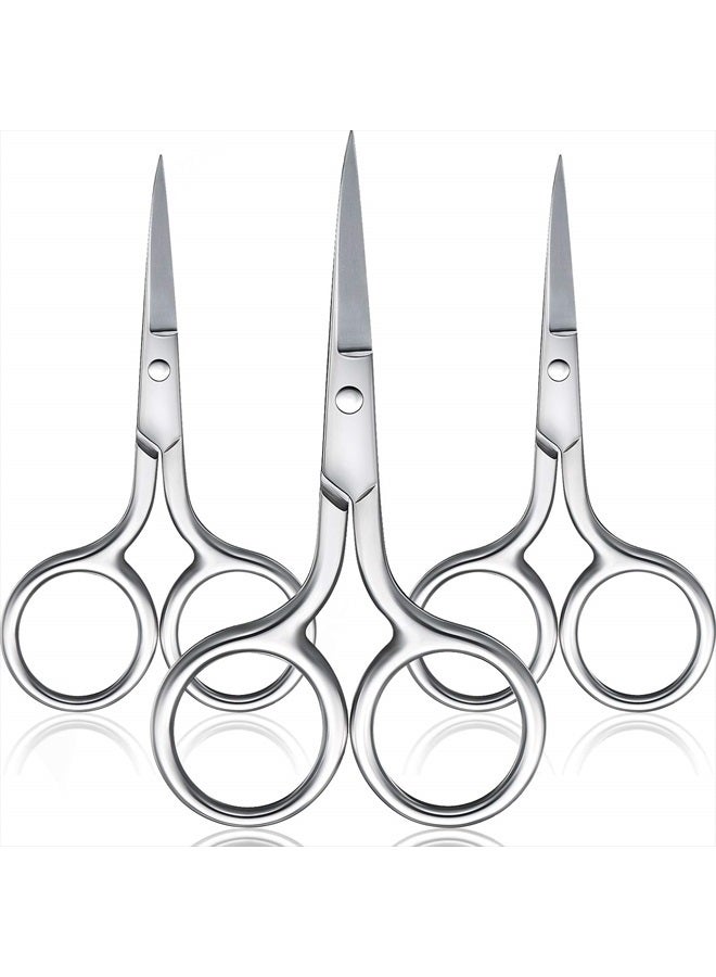 Mudder مجموعة 3 قطع من مقص الأنف الصغير لتشذيب شعر الوجه، مقص تجميل مصغر من الفولاذ المقاوم للصدأ، مقص مدبب لتشذيب الحواجب، الأنف، الشارب، اللحية - Image 1