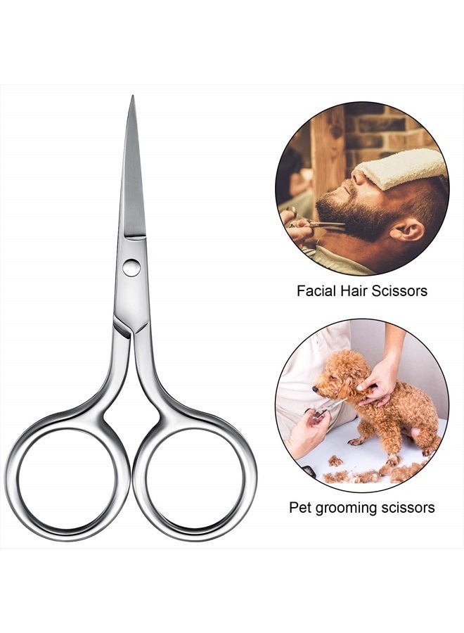 Mudder مجموعة 3 قطع من مقص الأنف الصغير لتشذيب شعر الوجه، مقص تجميل مصغر من الفولاذ المقاوم للصدأ، مقص مدبب لتشذيب الحواجب، الأنف، الشارب، اللحية - Image 4