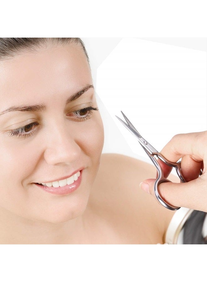 Mudder مجموعة 3 قطع من مقص الأنف الصغير لتشذيب شعر الوجه، مقص تجميل مصغر من الفولاذ المقاوم للصدأ، مقص مدبب لتشذيب الحواجب، الأنف، الشارب، اللحية - Image 3