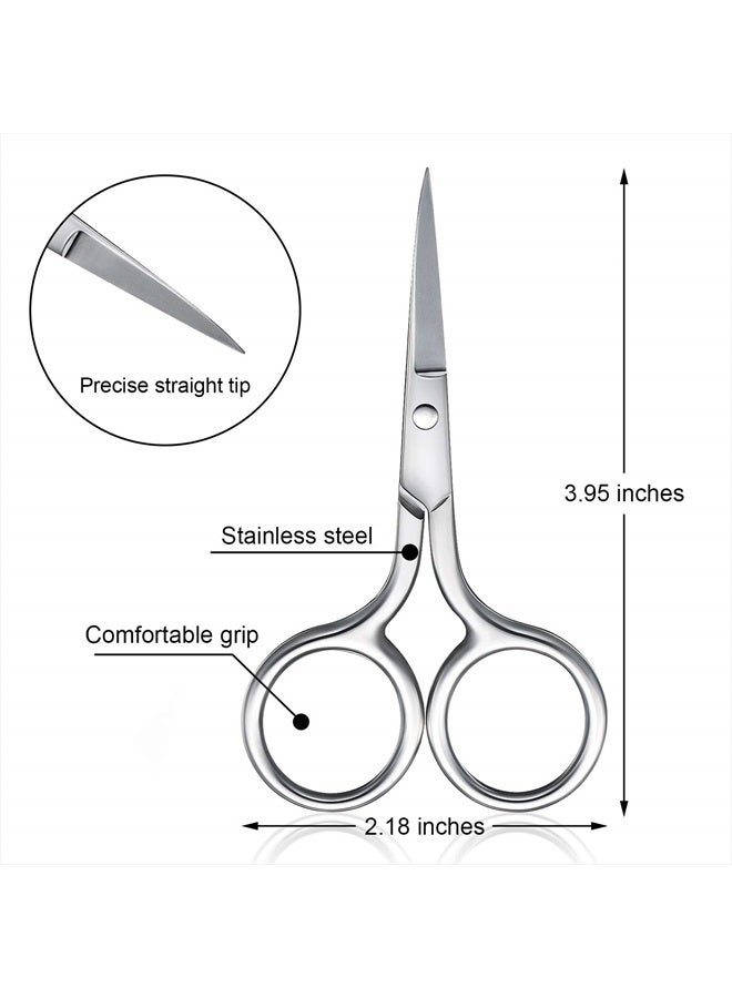 Mudder مجموعة 3 قطع من مقص الأنف الصغير لتشذيب شعر الوجه، مقص تجميل مصغر من الفولاذ المقاوم للصدأ، مقص مدبب لتشذيب الحواجب، الأنف، الشارب، اللحية - Image 2