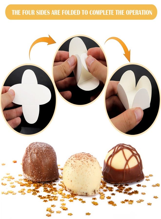 LCJAOF 200Pcs Chocolate Truffle Wrappers Paper Cups Liners for Candy, Desserts, Cupcakes, and Mini Snacks White Cupcake Cups for Muffins and More (White) - Image 3