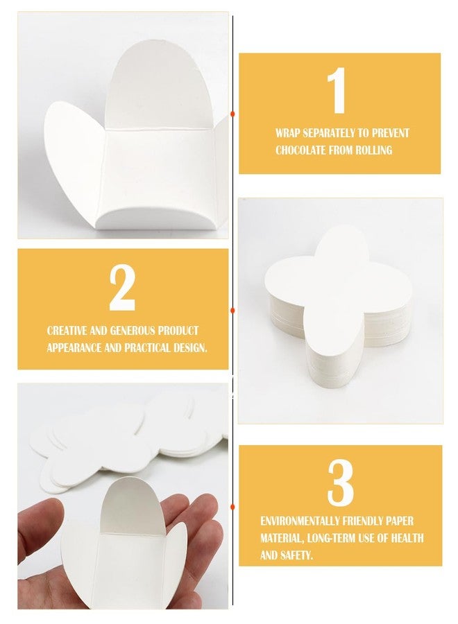 LCJAOF 200Pcs Chocolate Truffle Wrappers Paper Cups Liners for Candy, Desserts, Cupcakes, and Mini Snacks White Cupcake Cups for Muffins and More (White) - Image 4