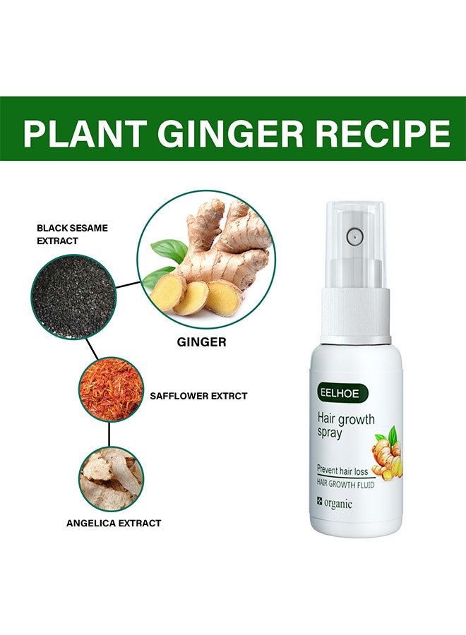 إيلهو بخاخ نمو الشعر بالزنجبيل ، جوهر مصل نمو نمو الشعر ، زيت الزنجبيل العطري لوقف تساقط الشعر ، زيت نمو الشعر العلاجي للنساء والرجال 20 مل - Image 2