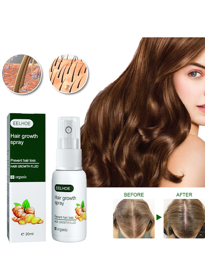 إيلهو بخاخ نمو الشعر بالزنجبيل ، جوهر مصل نمو نمو الشعر ، زيت الزنجبيل العطري لوقف تساقط الشعر ، زيت نمو الشعر العلاجي للنساء والرجال 20 مل - Image 1
