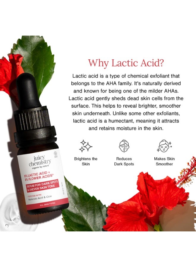 Juicy Chemistry Lactic Acid and Flower Acids Serum, 10 ml, Gentle Exfoliating Serum for Glowing Skin - Image 4