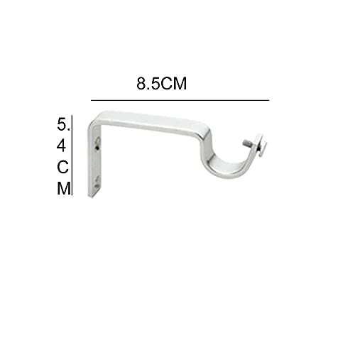 Welson Modern Stainless Steel Curtain Bracket with Support, 1 Inch Rod Pocket Finials, Silver - 8 Pair, 10cm L x 5cm W, Home, Hotel, Restaurant, Garden, Party Hall, Bedroom, Living Room - Image 4