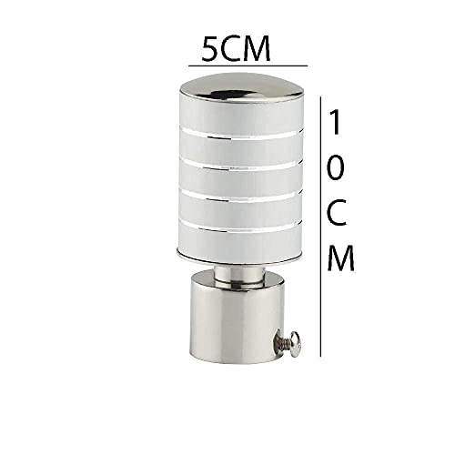 Welson Modern Stainless Steel Curtain Bracket with Support, 1 Inch Rod Pocket Finials, Silver - 8 Pair, 10cm L x 5cm W, Home, Hotel, Restaurant, Garden, Party Hall, Bedroom, Living Room - Image 3