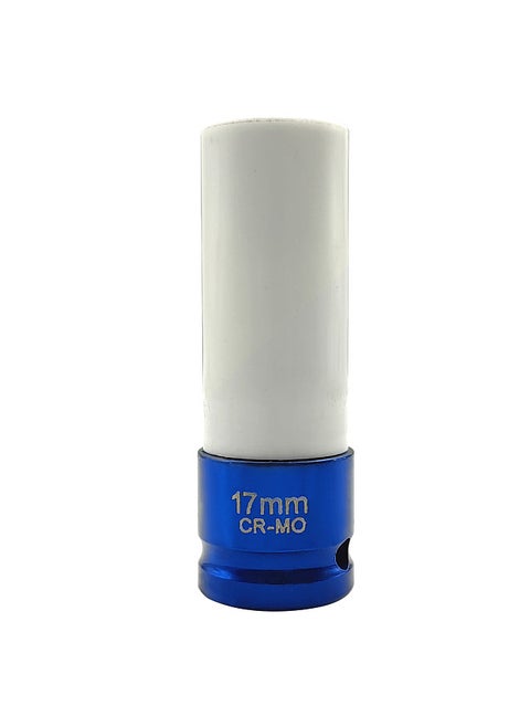 1/2'' Drive 17mm Lug Nut Socket, Color Coded Non-marring Impact Deep Lug Nut Socket with Protective Sleeve