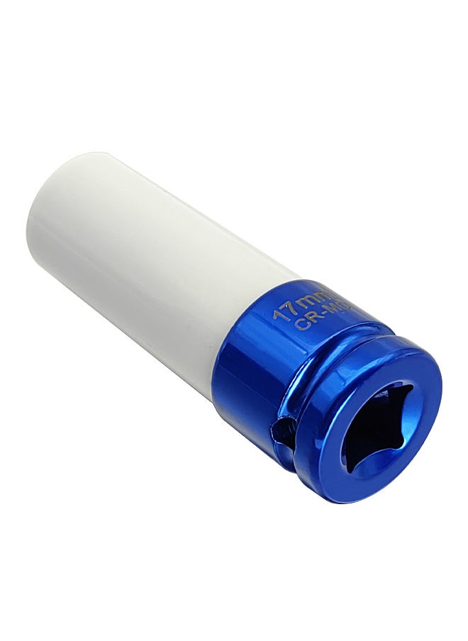 1/2'' Drive 17mm Lug Nut Socket, Color Coded Non-marring Impact Deep Lug Nut Socket with Protective Sleeve