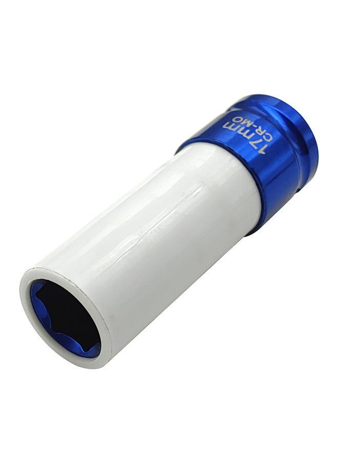 1/2'' Drive 17mm Lug Nut Socket, Color Coded Non-marring Impact Deep Lug Nut Socket with Protective Sleeve