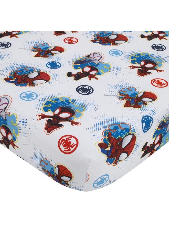Disney Marvel Spidey and his Amazing Friends Spidey Team Red, White, and Blue 4 Piece Toddler Bed Set - Comforter, Fitted Bottom Sheet, Flat Top Sheet, and Reversible Pillowcase - Image 3