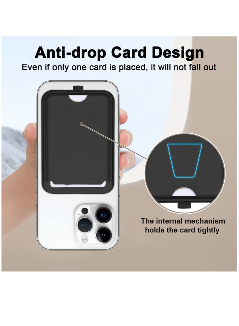 Magnetic Wallet Compatible with Mag-safe, Adjustable Magsafe Wallet Stand PU Leather Compatible with iPhone 14 Pro Max/14 Pro/14 Plus/14/13 Pro Max/13 Pro/13/12 Pro Max/12 Pro/12, Black  - Image 3