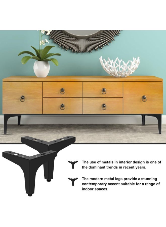 Relex 4 PCS Triangular Furniture Legs, Heavy Duty Furniture Legs with Screws and Protector Feet, 17cm Metal Legs, Metal Table Legs for Furniture, Couch,Wardrobe and Cabinet - Image 4