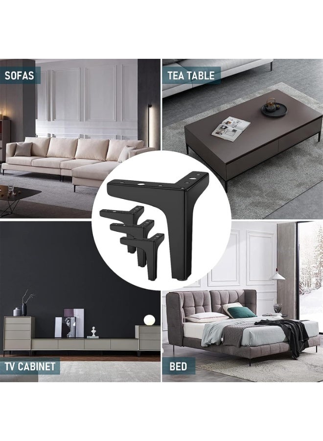 Relex 4 PCS Triangular Furniture Legs, Heavy Duty Furniture Legs with Screws and Protector Feet, 17cm Metal Legs, Metal Table Legs for Furniture, Couch,Wardrobe and Cabinet - Image 5