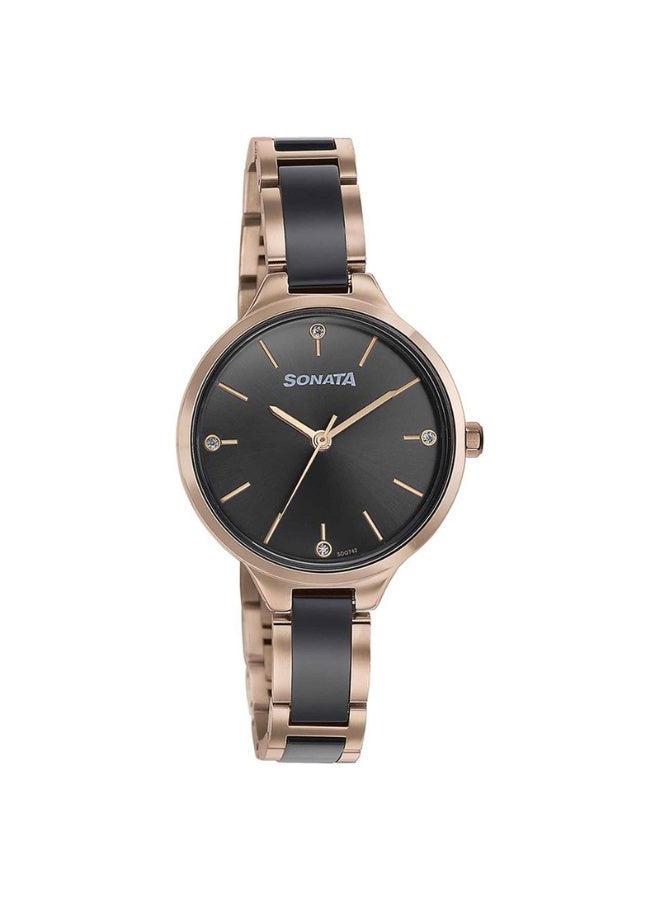 Sonata Women's Analog Watch 87065KD01 – Black Dial, Two-Toned Stainless Steel Strap, Quartz Movement, Elegant & Gift-Ready Timepiece - Image 2