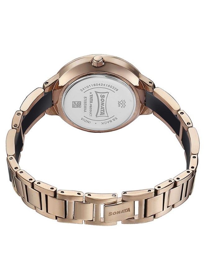 Sonata Women's Analog Watch 87065KD01 – Black Dial, Two-Toned Stainless Steel Strap, Quartz Movement, Elegant & Gift-Ready Timepiece - Image 5