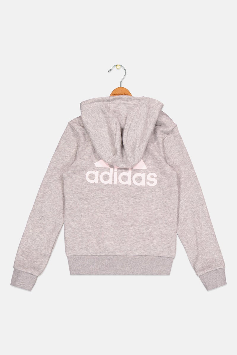 Adidas سويت شيرت رياضي للأطفال الأولاد بشعار العلامة التجارية، رمادي - Image 2