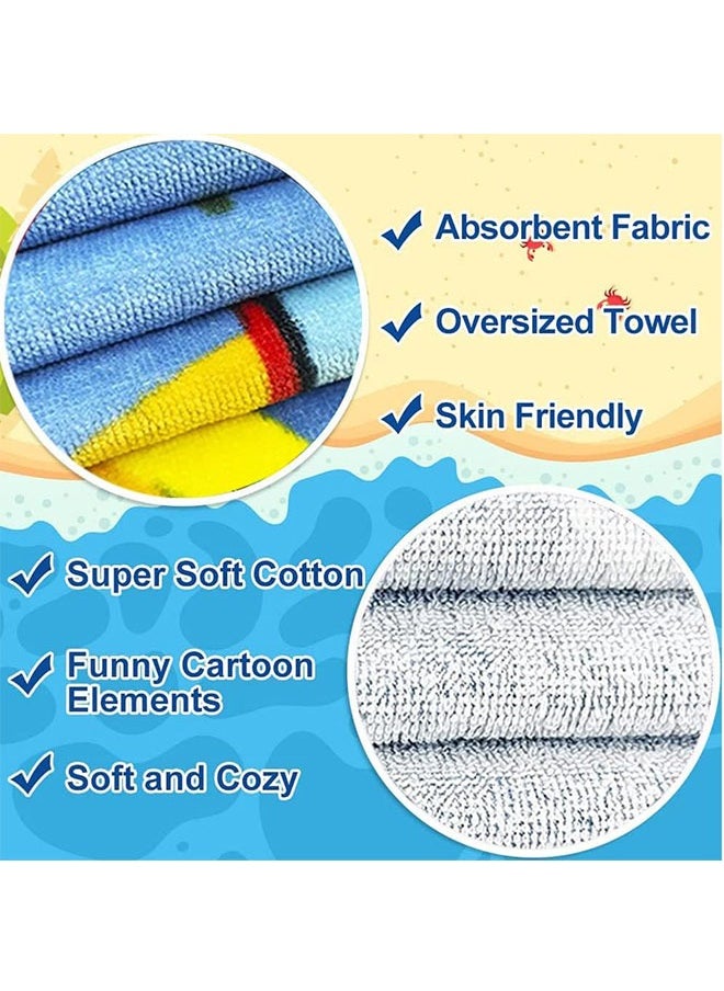 LENND Kids Hooded Beach Bath Towel,Baby Surf Poncho Toddlers Soft Real Cotton Wrap Changing Robe for Boy Girl Shower/Beach/Pool Child Cover ups 127x76 CM Large Towel Wrap,Engineering Vehicle Pattern  - Image 4