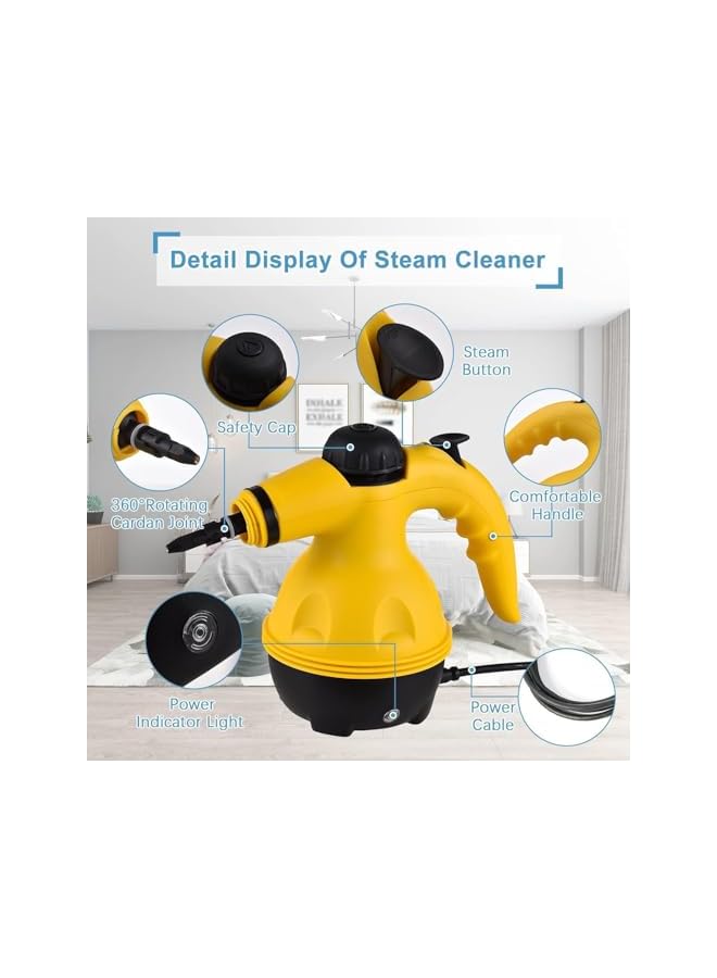 Generic Portable Handheld Steam Cleaner 1000W Multifunctional High Temperature Pressurized Steam Cleaning Machine with 9PCS Accessory for Kitchen Sofa Bathroom Car Window, NL-000658  - Image 2