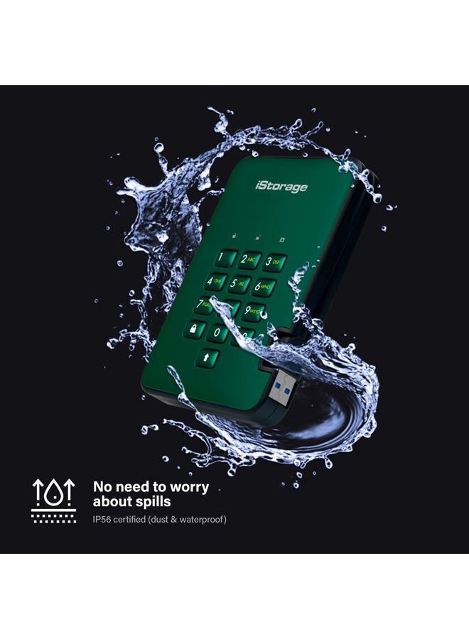 iStorage قرص Ashur2 SSD سعة 512 جيجابايت - محرك أقراص ثابت آمن - محمي بكلمة مرور، مقاوم للغبار/الماء، تشفير الأجهزة IS-DA2-256-SSD-512-GN - Image 5