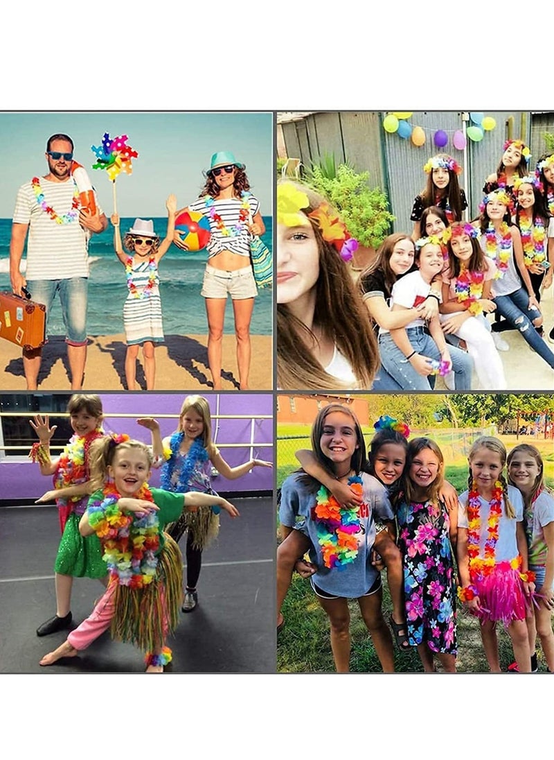 SYOSI - Hawaiian Leis, 10 PCS Garland Flower, Tropical Party Necklace, Headbands and Wristbands, Kids and Adults, Summer Beach Favors, Birthday, Wedding Decorations - Image 1
