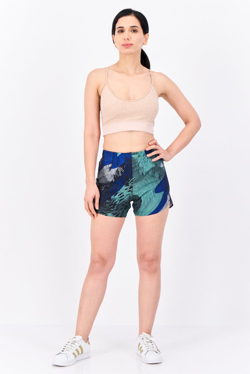 Adidas Women Sportswear Fit 2 Inseam Running Shorts, Pastel Green - Image 4