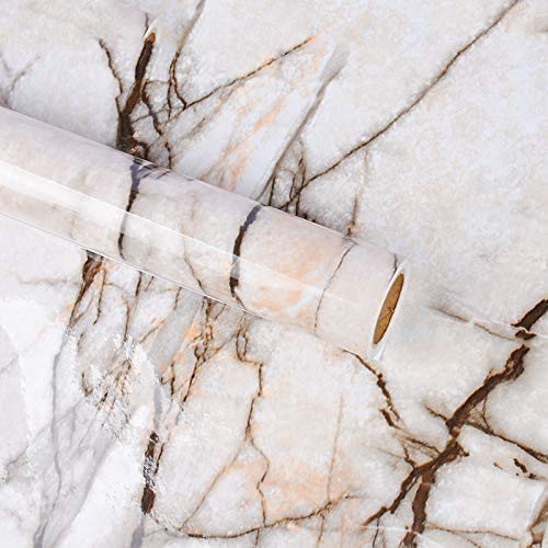 WALLTON Wall Stickers Marble (12 x 48 Inches) Jade Kitchen Counter, Cabinet Makeover, Almirah, Plastic & Wooden Tabletop, Wardrobe, PVC DIY Self Adhesive, Multi-Color Marble Gloss - Image 1